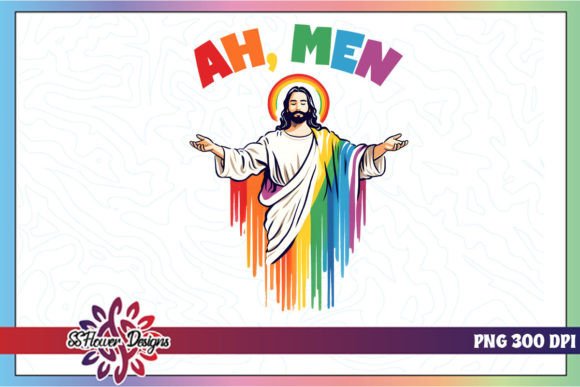 Ah Men Jesus Funny LGBTQ PNG for Crafts