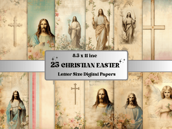 Christian Easter Jesus Digital Paper Backgrounds