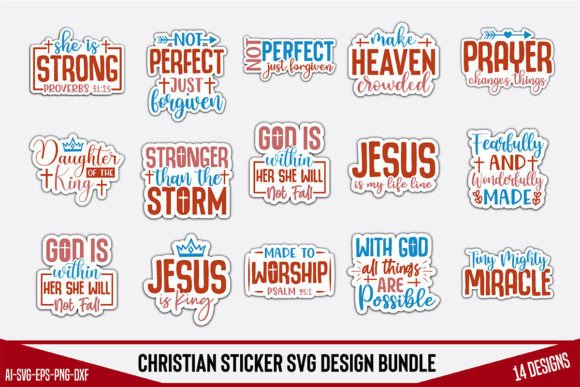 Christian Sticker Svg Design Bundle for Crafts