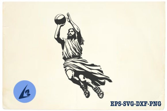 Funny Jesus Basketball SVG Clipart 04