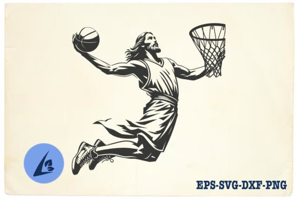 Funny Jesus Basketball SVG Clipart 15 and Illustrations