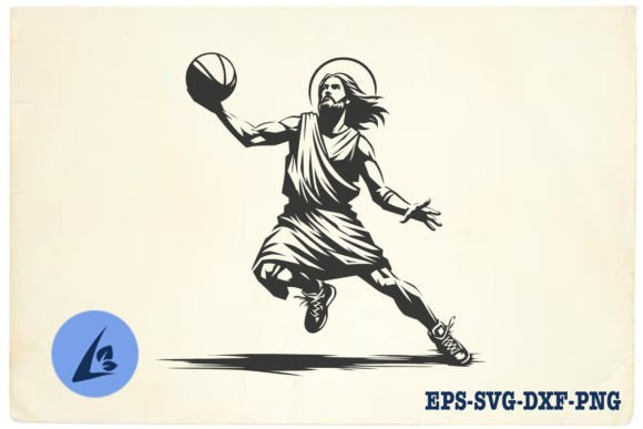 Funny Jesus Basketball SVG Clipart 18 and Illustrations