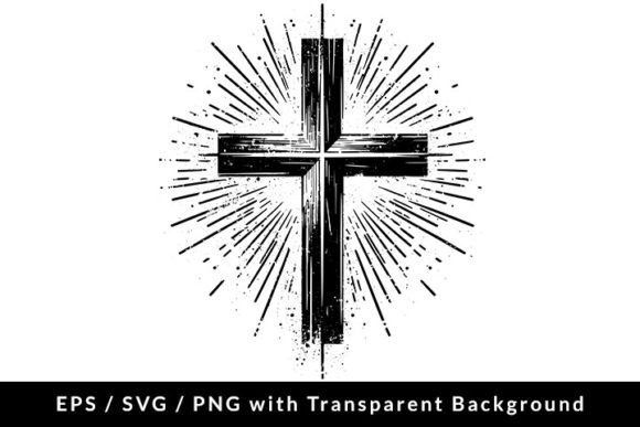Grunge Christian Cross SVG EPS PNG