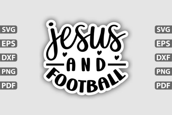 Jesus and Football Sticker Design for Crafts