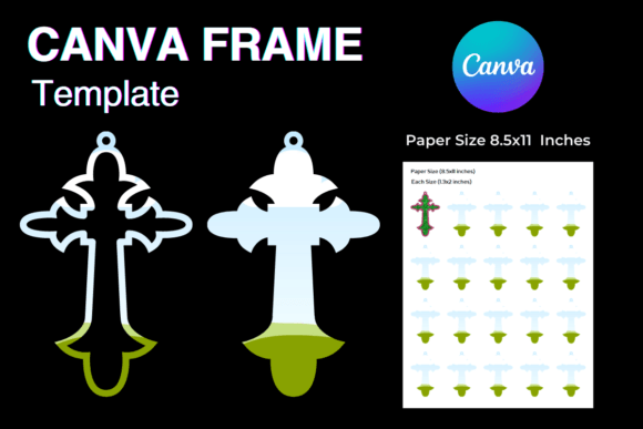 Jesus Cross Earring Canva Frame Template