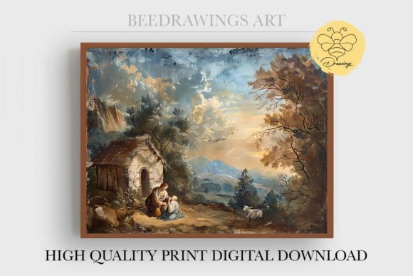 Oil Painting Jesus Wall Art 03 Illustrations