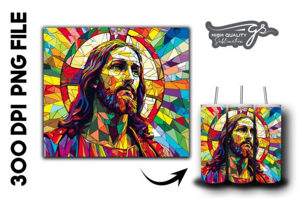Stained Glass Jesus Tumbler Wrap 35